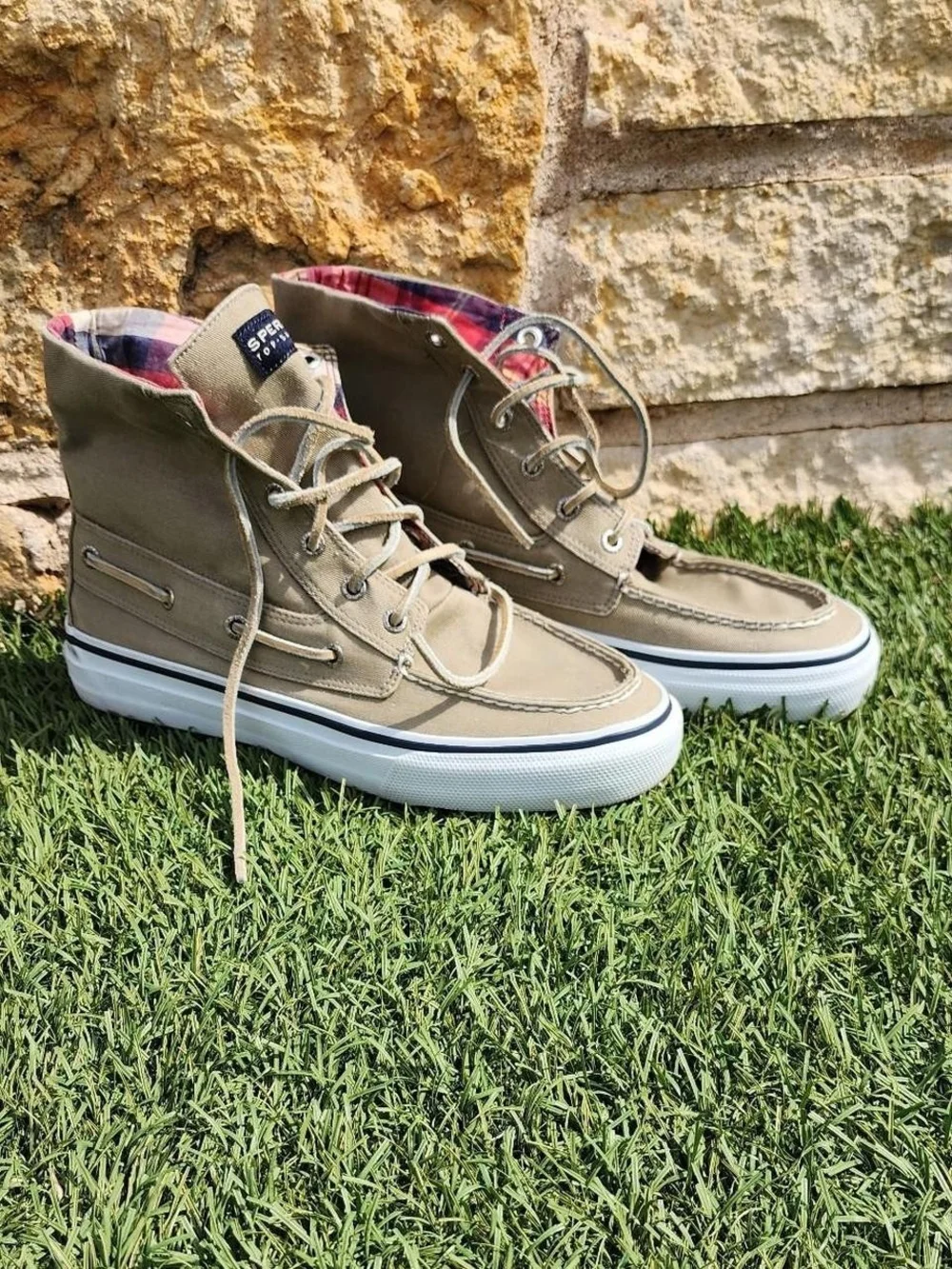 Sperry Bahama Boot Olive Canvas High-Top Sneakers